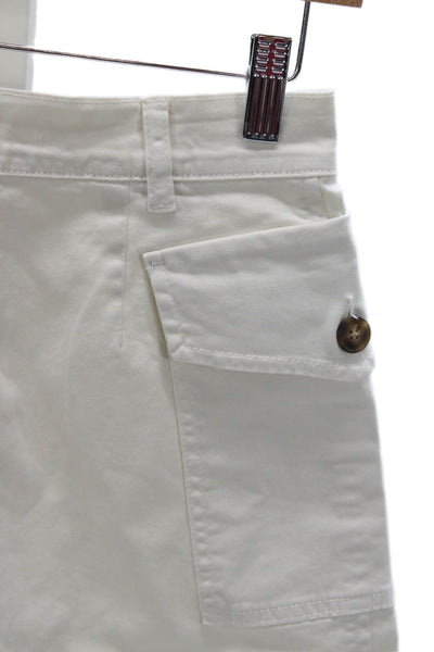 Frame Women Cargo Shorts White Cotton Elastane Size 26