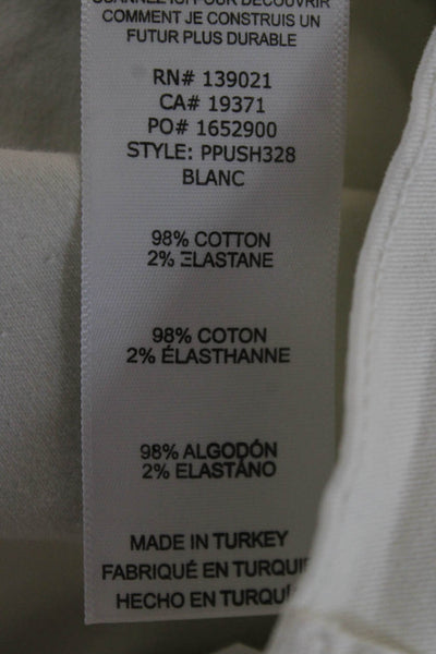 Frame Women Cargo Shorts White Cotton Elastane Size 26