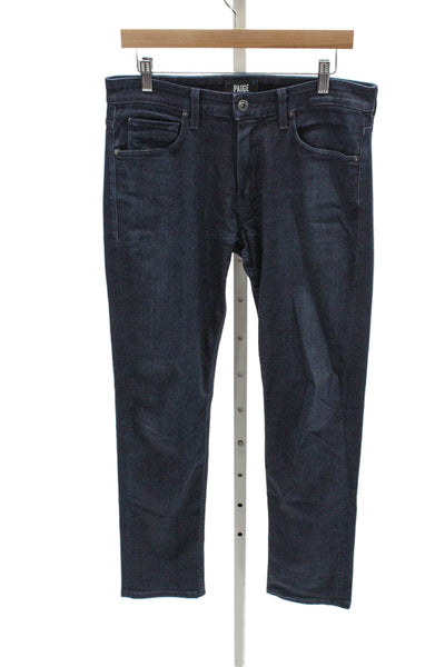 Paige Black Label Mens Straight Blue Jeans Viscose Zip Inseam 32 Size 31