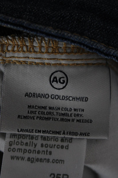 AG Adriano Goldschmied Unisex Adults Straight Jeans Blue Mid Rise Size 25