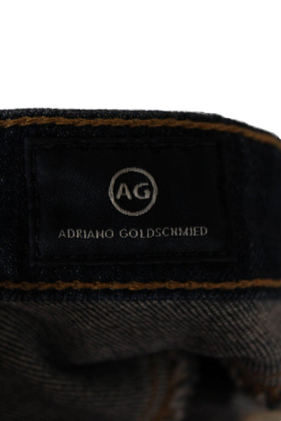 AG Adriano Goldschmied Unisex Adults Straight Jeans Blue Mid Rise Size 25