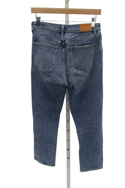 Citizens of Humanity Unisex Straight Jeans Blue Mid Rise Button Cotton Size 25