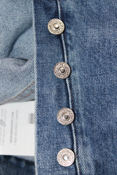Citizens of Humanity Unisex Straight Jeans Blue Mid Rise Button Cotton Size 25