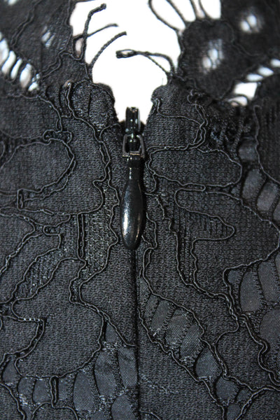 Rachel Zoe Women Black Floral V-Neck Cotton Short Sleeve Jumpsuit Zip Size 8
