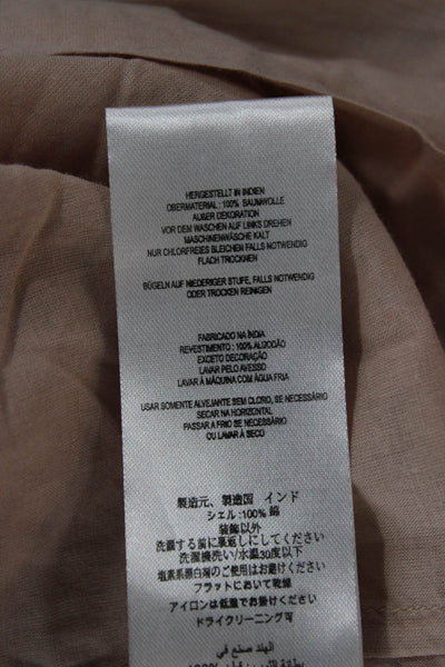 Joie Womens Basic Beige Cotton Round Neck 3/4 Sleeve Blouse Size M