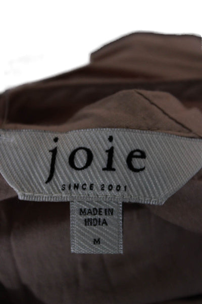 Joie Womens Basic Beige Cotton Round Neck 3/4 Sleeve Blouse Size M