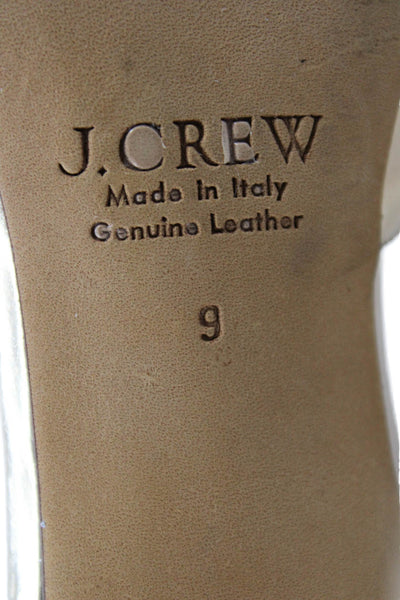 J Crew Womens Stiletto Metallic Ankle Strap Pumps Gold Patent Leather Size 9