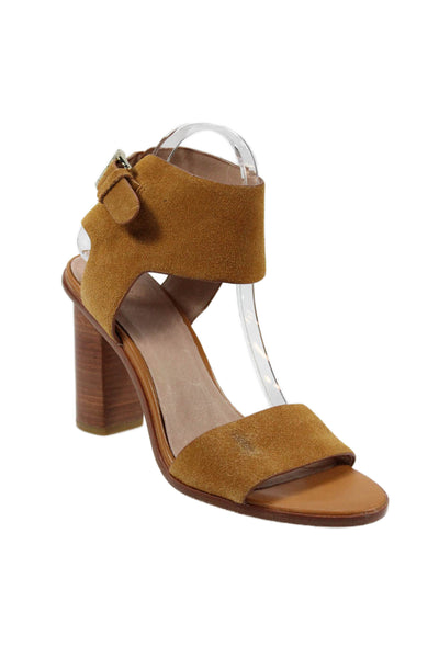 Joie Womens Block Heel Suede Ankle Strap Sandals Brown Size 40