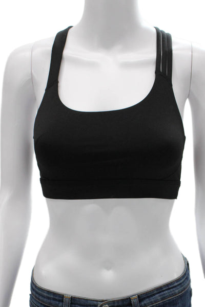 Athleta Women's Scoop Neck Strappy Back Sport Bra Black Size S