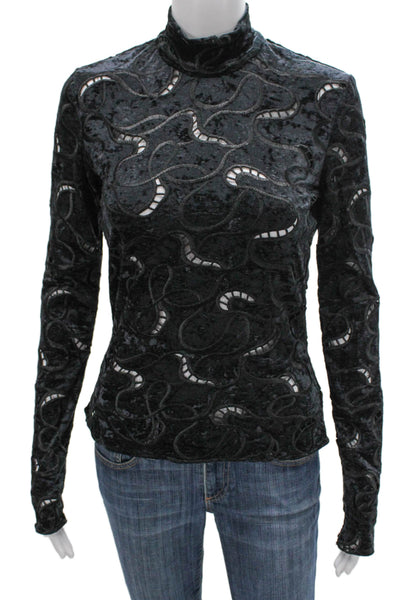 Stella McCartney Women Black Turtleneck Long Sleeve Blouse Size 40