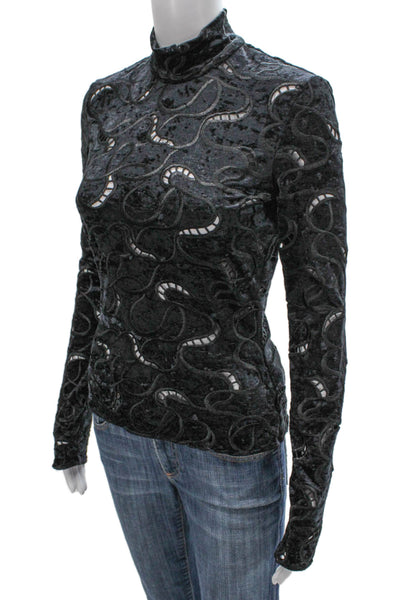 Stella McCartney Women Black Turtleneck Long Sleeve Blouse Size 40