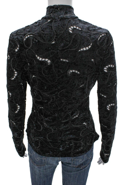 Stella McCartney Women Black Turtleneck Long Sleeve Blouse Size 40