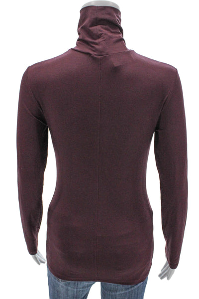 Soldout.nyc Womens Purple Viscose Blend Turtleneck Long Sleeve T-Shirt Size S