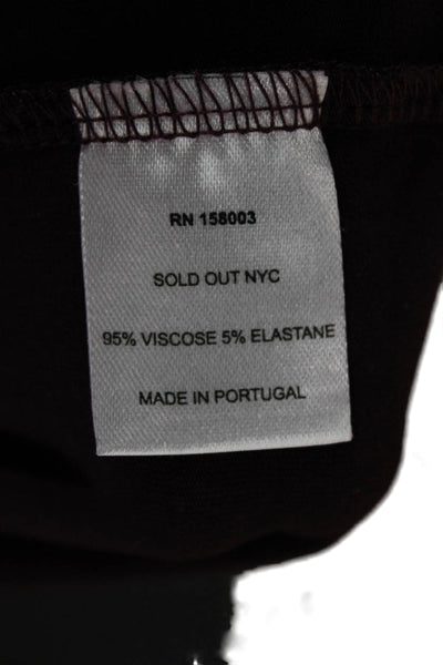 Soldout.nyc Womens Purple Viscose Blend Turtleneck Long Sleeve T-Shirt Size S