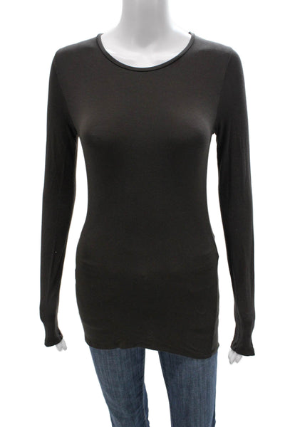 Sharis Womens Tunic Gray Viscose Long Sleeve Round Neck Size 2