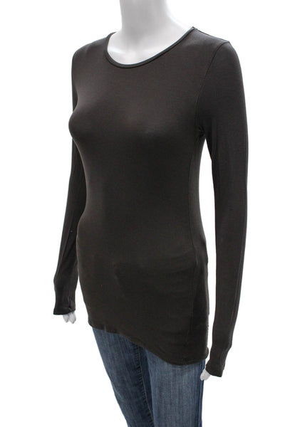Sharis Womens Tunic Gray Viscose Long Sleeve Round Neck Size 2