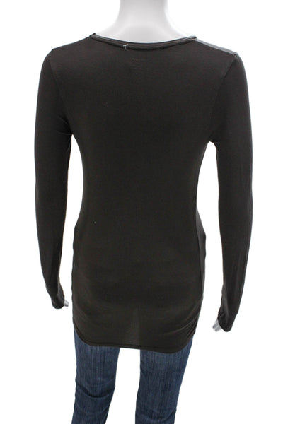 Sharis Womens Tunic Gray Viscose Long Sleeve Round Neck Size 2