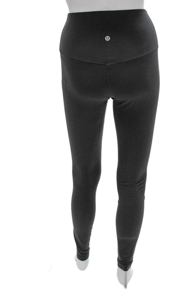 Lululemon Womens Ankle Leggings Gray Nylon Athleisure Size 6