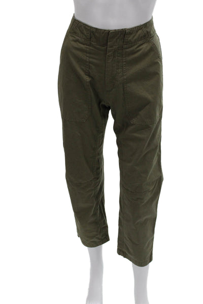 Rag & Bone Womens Cargo Pants Green Cotton Military Zip Size 00
