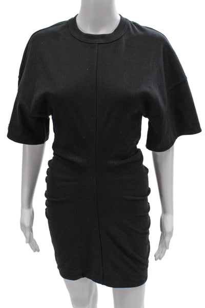 Alexander Wang Womens Bodycon Dress Gray Cotton Crew Neck Short Sleeve Size S