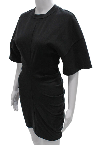 Alexander Wang Womens Bodycon Dress Gray Cotton Crew Neck Short Sleeve Size S