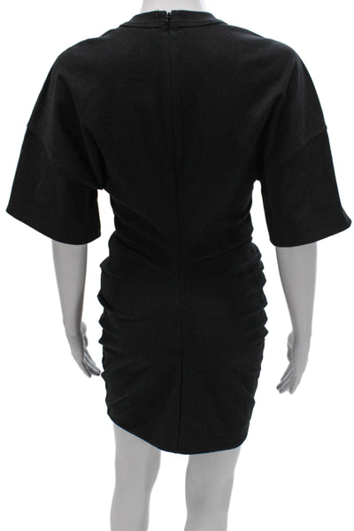 Alexander Wang Womens Bodycon Dress Gray Cotton Crew Neck Short Sleeve Size S