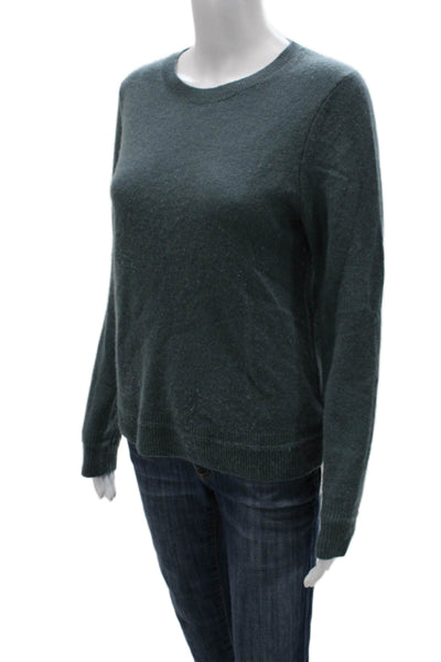 360 Cashmere Womens Green 100% Cashmere Crew Neck Pullover Long Sleeve Size S