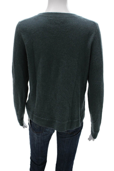 360 Cashmere Womens Green 100% Cashmere Crew Neck Pullover Long Sleeve Size S