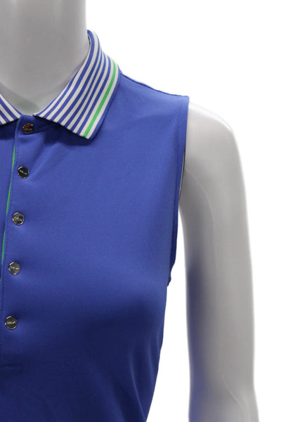 RLX Ralph Lauren Women Sleeveless Collared Polo Blue Polyester Size M
