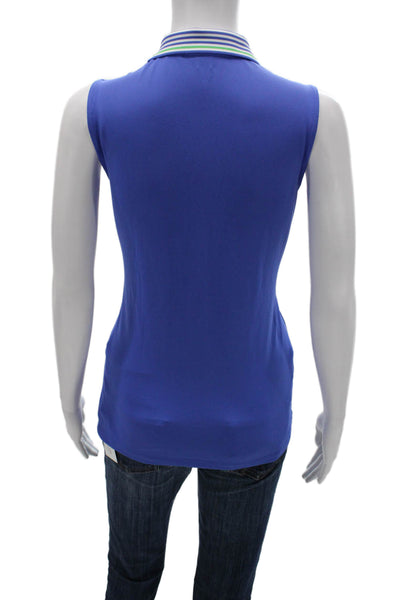 RLX Ralph Lauren Women Sleeveless Collared Polo Blue Polyester Size M