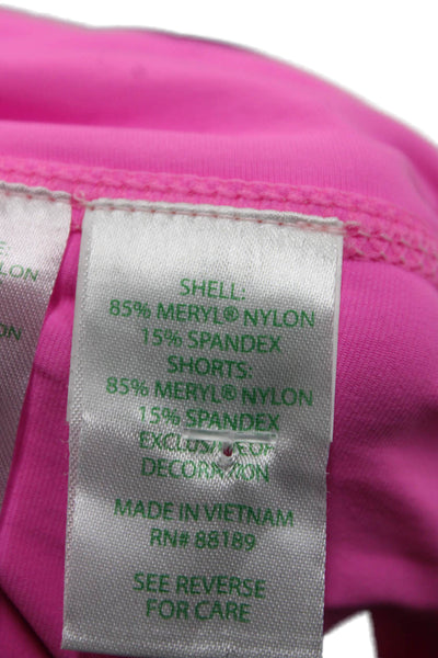 Lilly Pulitzer Women Athletic Pink Floral Meryl Nylon Mini Skort Size XS