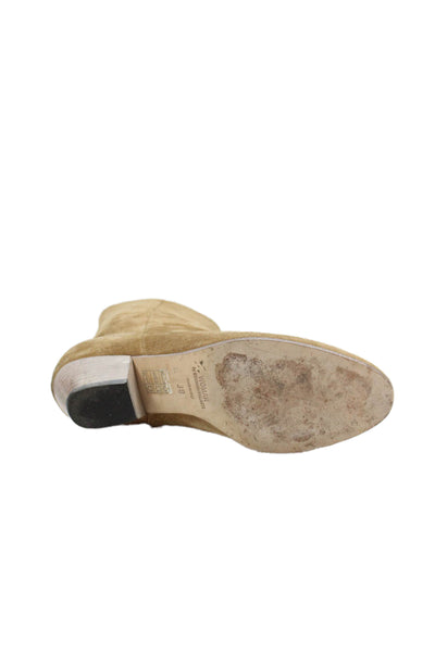 Woman by Common Projects Womens Suede Zip Up Ankle Boots Beige Size 38 8