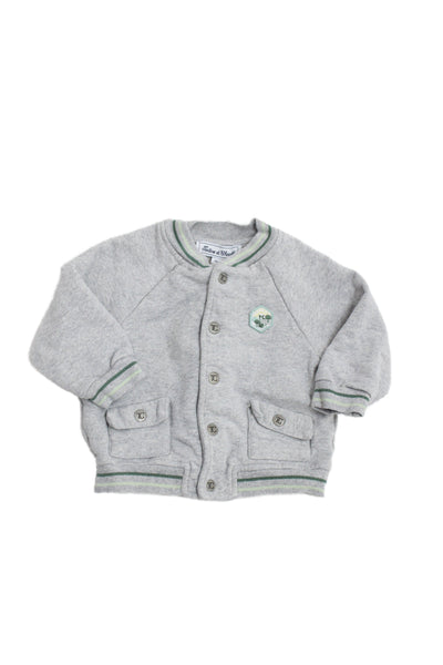 Tartine et Chocolat Boys Snapped Buttoned Basic Jacket Gray Size 18M