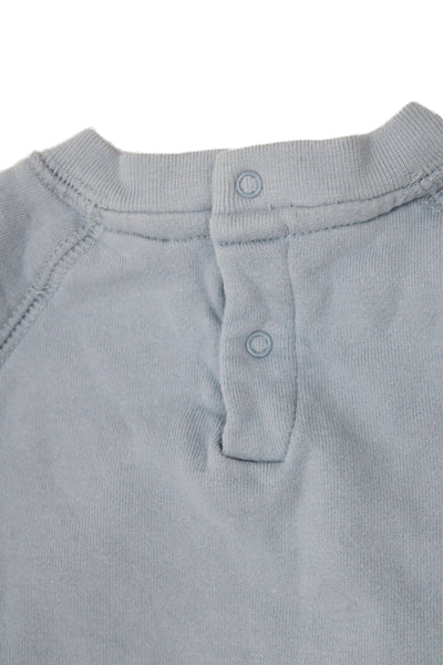Stella McCartney Kids Boys Cotton Graphic Long Sleeve Top Blue Size 24M