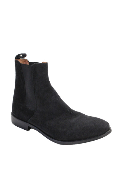 ORO Lod Angeles Mens Suede Elastic Slip-On Chelsea Ankle Boots Black Size 11