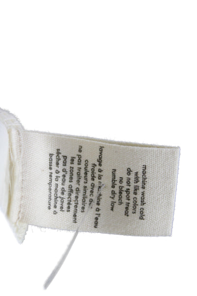 Donni Women Basic Ivory Cotton Blend Turtleneck Long Sleeve T-Shirt Size S