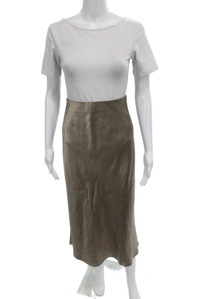 Babaton Womens Straight Pencil Long Skirt Brown 100% Acetate Size 4