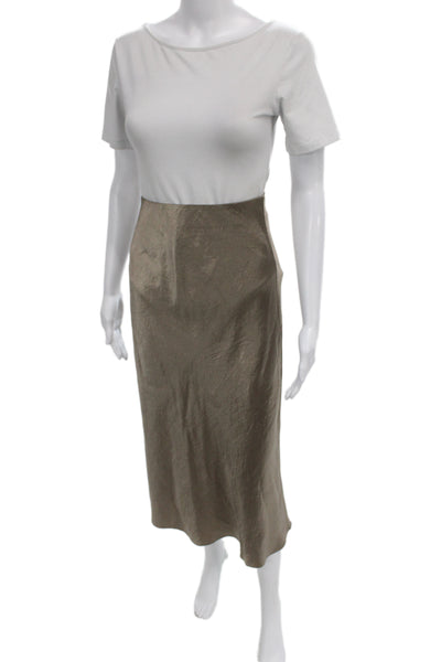 Babaton Womens Straight Pencil Long Skirt Brown 100% Acetate Size 4