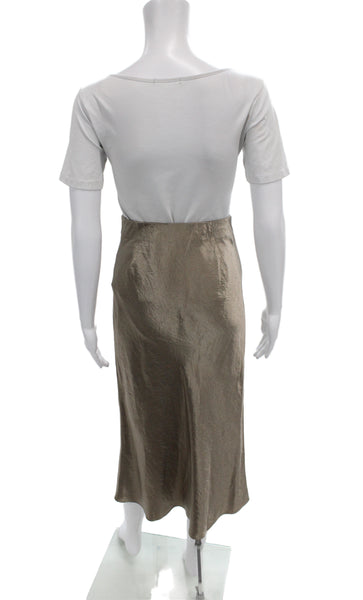 Babaton Womens Straight Pencil Long Skirt Brown 100% Acetate Size 4