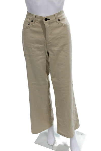 Askk NY Unisex Adults Beige Dress Pants Linen Blend Size 26