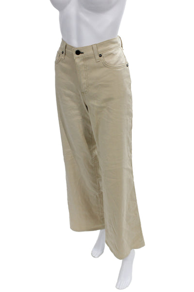 Askk NY Unisex Adults Beige Dress Pants Linen Blend Size 26