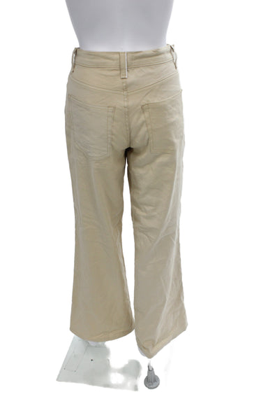 Askk NY Unisex Adults Beige Dress Pants Linen Blend Size 26