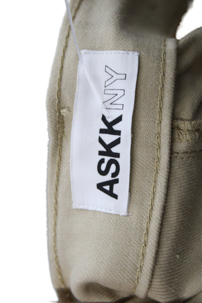 Askk NY Unisex Adults Beige Dress Pants Linen Blend Size 26