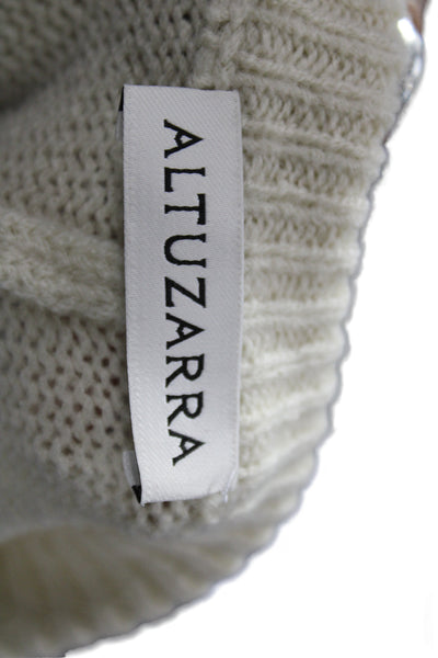 Altuzarra Womens Pullover Sweater Ivory Crew Neck Short Sleeve Size M