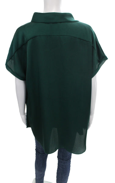 By Malene Birger Womens Green Collared Pullover Tunic Short Sleeve Size 38