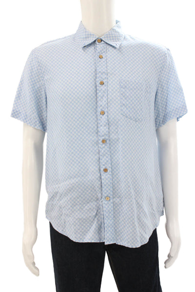 Christian Lacroix Men's Short Sleeves Button Down Geometric Print Shirt Size L