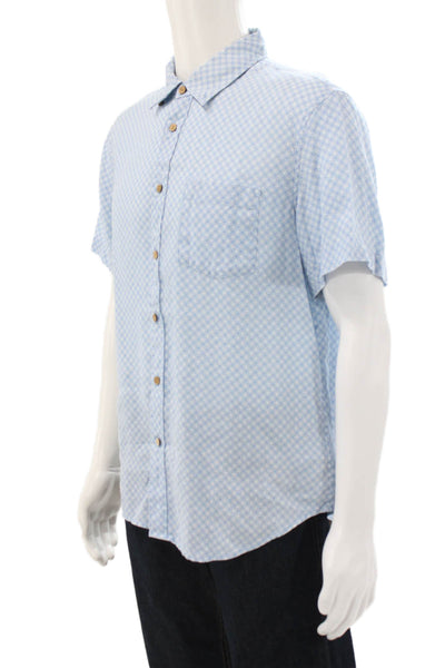 Christian Lacroix Men's Short Sleeves Button Down Geometric Print Shirt Size L