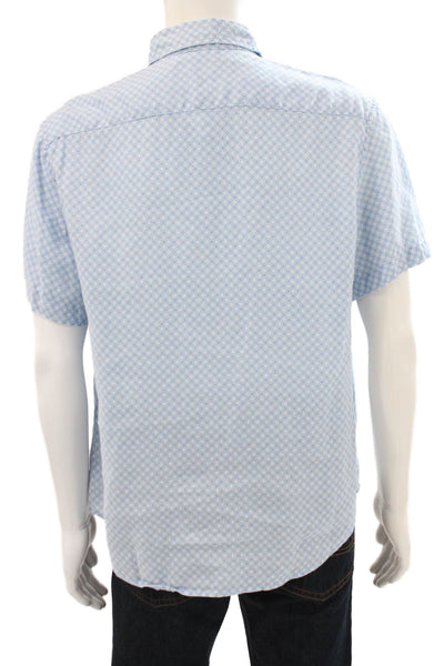 Christian Lacroix Men's Short Sleeves Button Down Geometric Print Shirt Size L