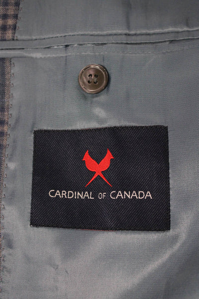 Cardinal of Canada Mens Blue Wool Plaid Sport Coat 2 Piece Button Size 40