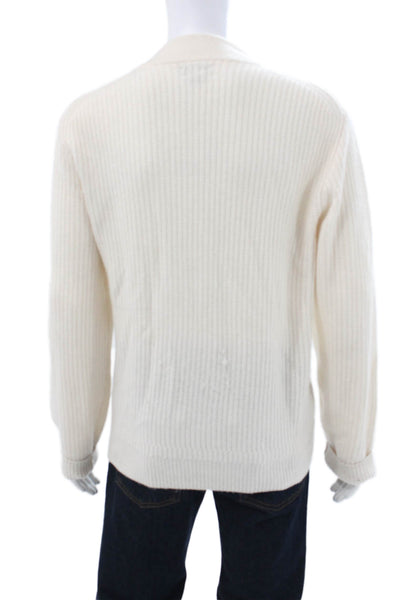 J Crew Womens 100% Cashmere Mock Neck Pullover Sweater Ivory Size L